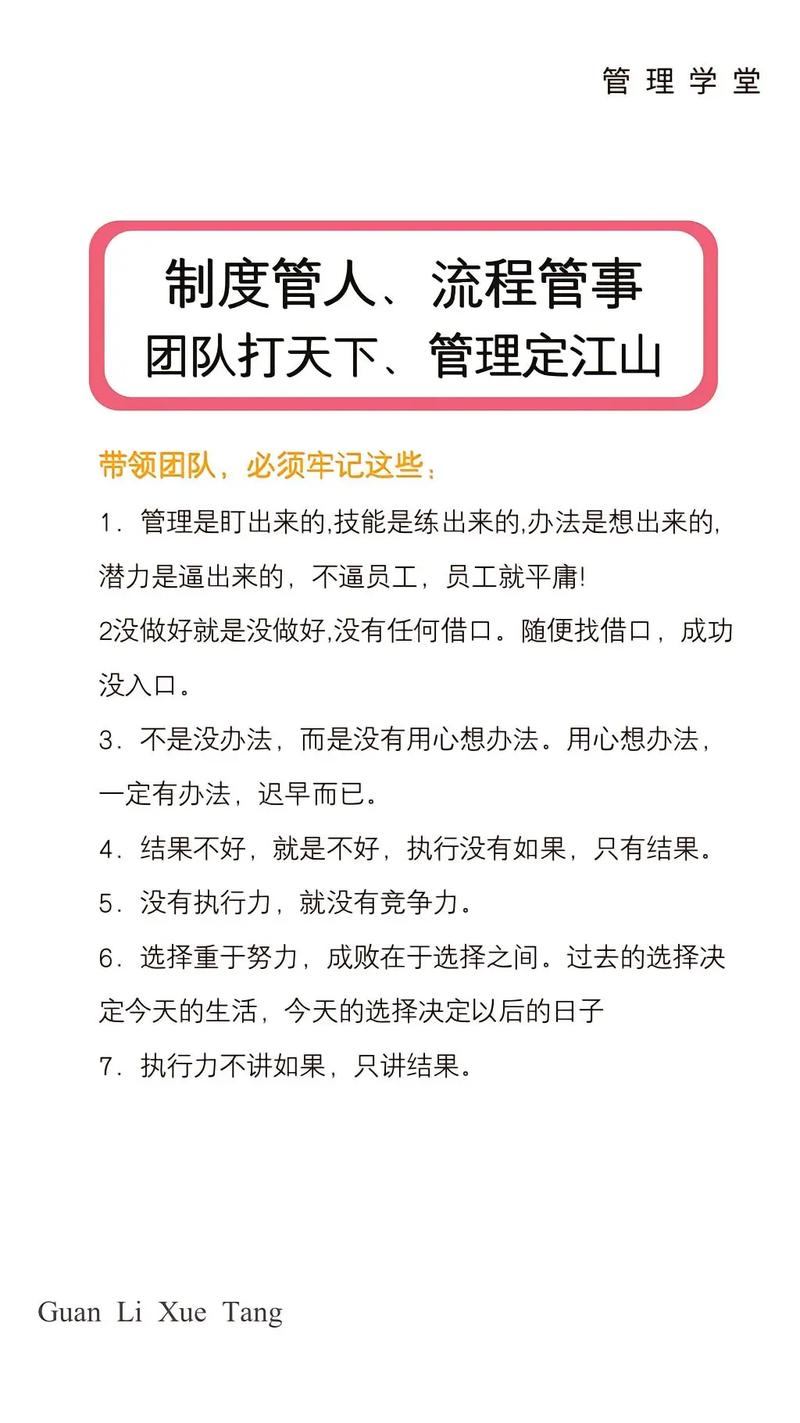 制度管人,流程管事,团队打天下,管理定江山#企业管理 #管理